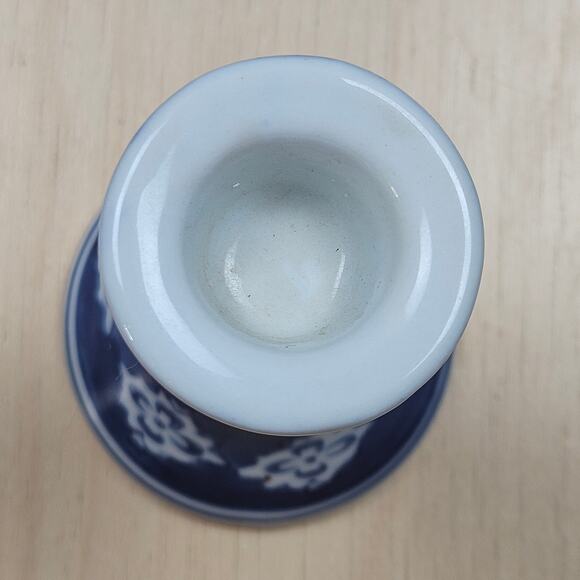 Vintage Delf Blue Hand-painted Votive Candle Holder Windmill Cut Peirced Hearts - Picture 8 of 8